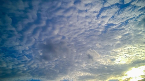 Low angle view of clouds in sky