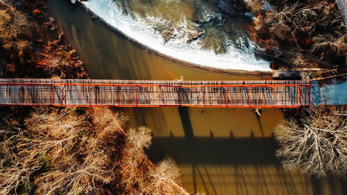 Aerial view of bridge over river