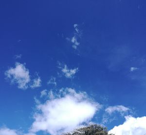 Low angle view of clouds in blue sky