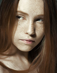 Close-up portrait of a beautiful young woman