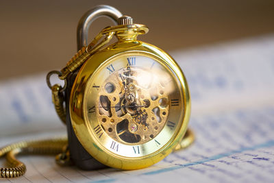 Close-up of pocket watch