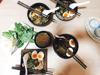 Close-up of food on table