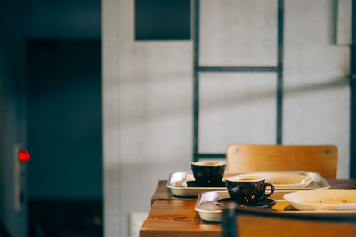 Coffee cup on table