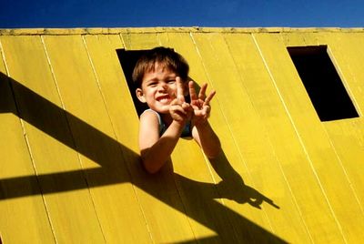 Portrait of boy smiling