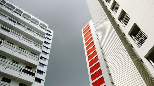 Low angle view of skyscrapers against sky