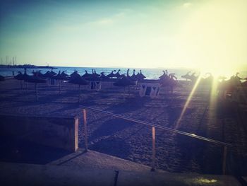 Scenic view of sea at sunset