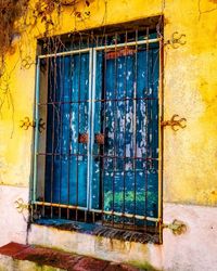 Closed window of old building