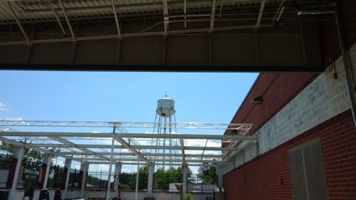 Low angle view of buildings against sky