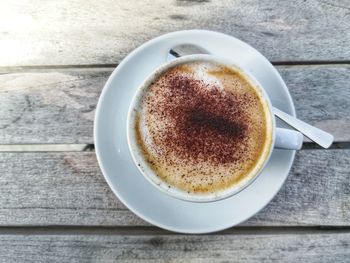 Directly above shot of coffee on table