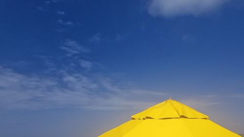 Low angle view of tent against sky