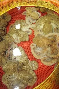 High angle view of food on table