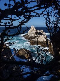 Scenic view of sea and rocks