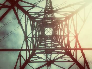 Low angle view of electricity pylon