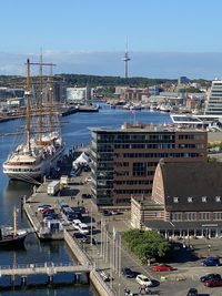 Boats in harbor kiel 