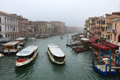 View of boats in canal