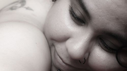 Close-up portrait of beautiful woman