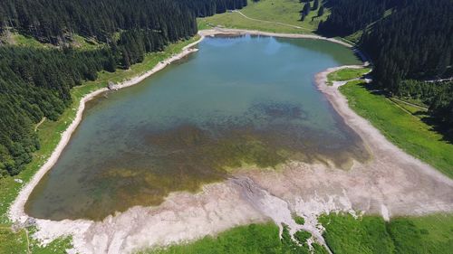 High angle view of lake