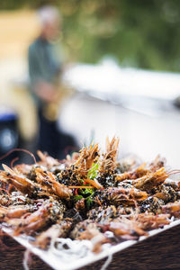 Close-up of food on table