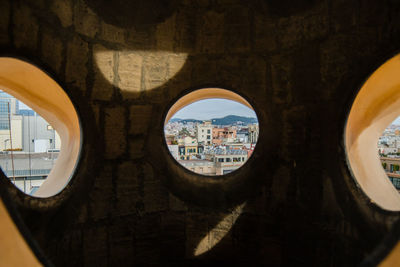 Close-up of arch window