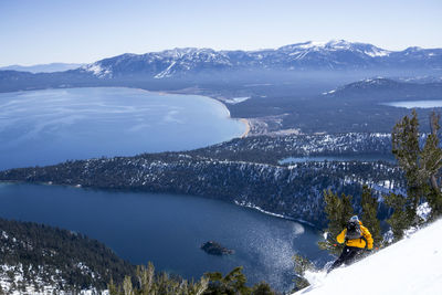 Man skiing backcountry at washington pass