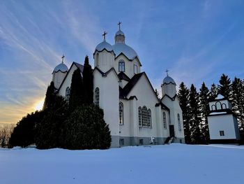 Traditional building against blue sky