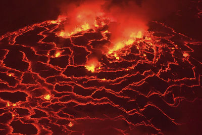 Close-up of fire crackers at night