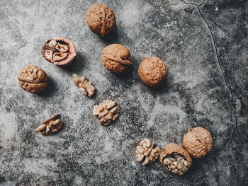 High angle view of cookies on table