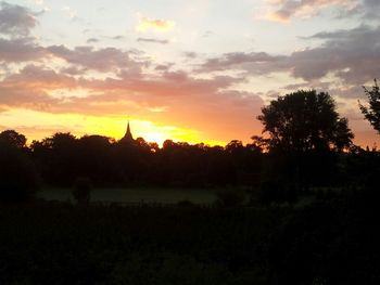 Scenic view of landscape at sunset