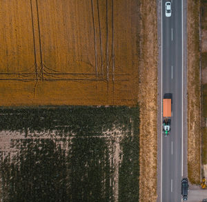 High angle view of road amidst landscape