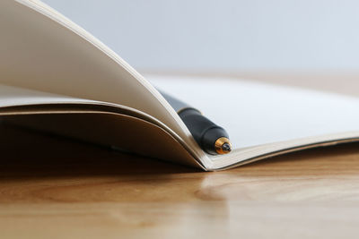 Close-up of headphones on table