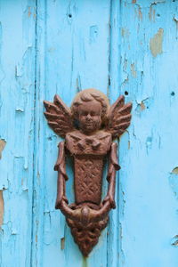 Close-up of old wooden door