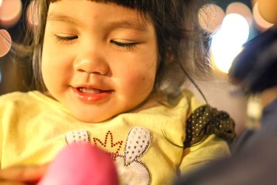 Close-up portrait of cute girl