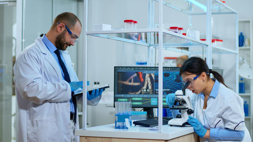 Doctor working in laboratory