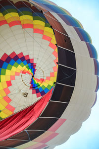 Low angle view of hot air balloon against sky