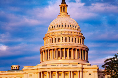 Low angle view of historical building against sky