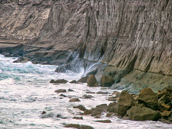 Scenic view of rocks in sea