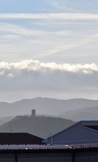 Scenic view of bay against sky