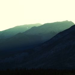 Scenic view of mountains against clear sky