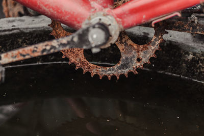 Close-up of rusty equipment