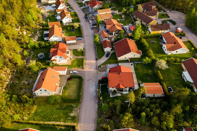 High angle view of townscape