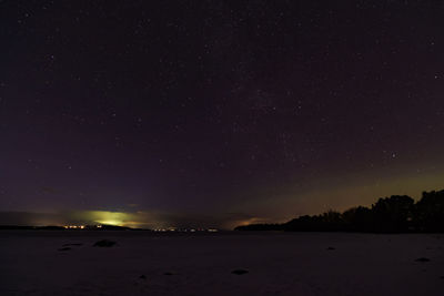 Scenic view of star field against sky at night