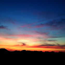 Silhouette landscape at sunset