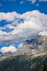 Low angle view of mountains against sky