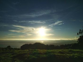 Scenic view of silhouette landscape against sky during sunset