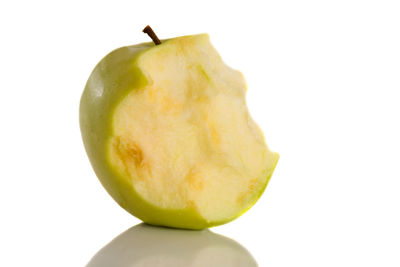 Close-up of apple against white background