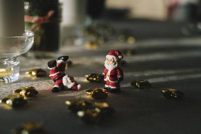 Close-up of toys on table
