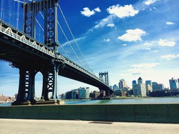 Low angle view of brooklyn bridge