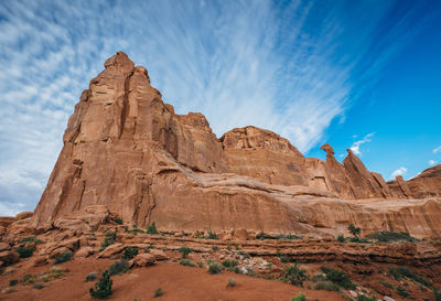 Scenic view of rocky mountains against sky