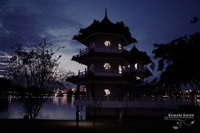 View of pagoda at sunset