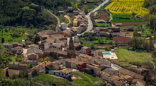 High angle view of townscape